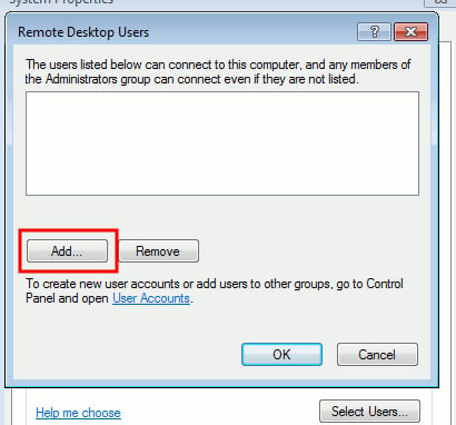 Open Remote Desktop Windows 7